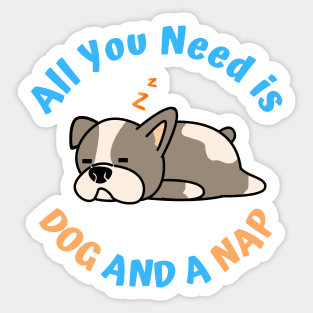 French Bulldog Needs a Nap Sticker